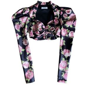 Floral Black and Pink Women's Top